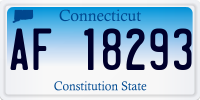 CT license plate AF18293