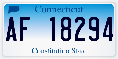 CT license plate AF18294
