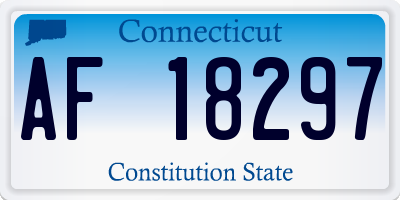 CT license plate AF18297