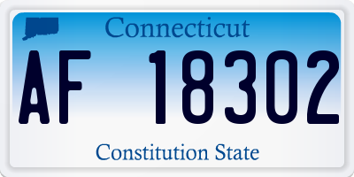 CT license plate AF18302
