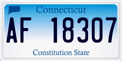 CT license plate AF18307