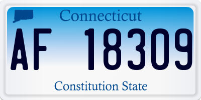 CT license plate AF18309