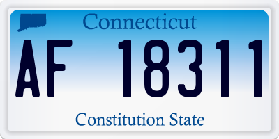 CT license plate AF18311