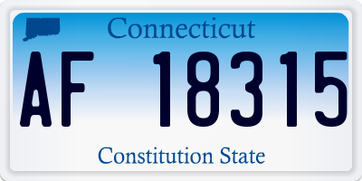 CT license plate AF18315