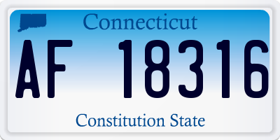 CT license plate AF18316