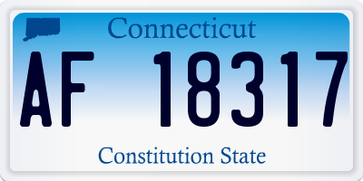 CT license plate AF18317