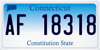 CT license plate AF18318