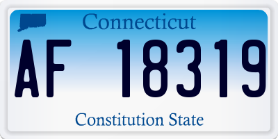 CT license plate AF18319