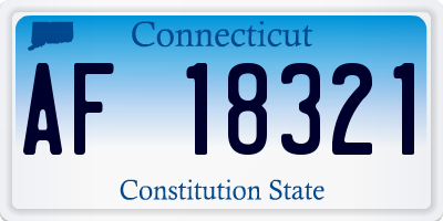CT license plate AF18321