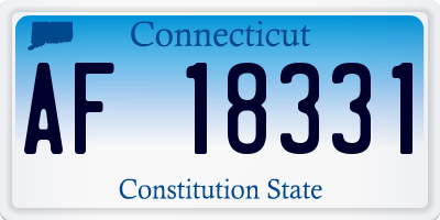 CT license plate AF18331
