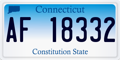 CT license plate AF18332