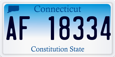 CT license plate AF18334