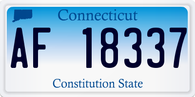 CT license plate AF18337