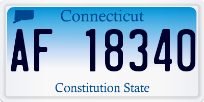 CT license plate AF18340
