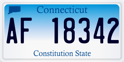 CT license plate AF18342