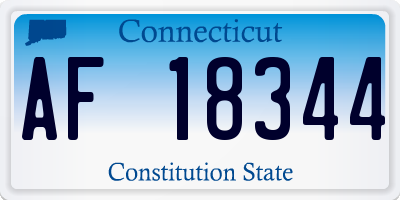 CT license plate AF18344