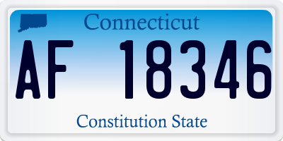 CT license plate AF18346