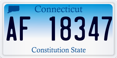 CT license plate AF18347