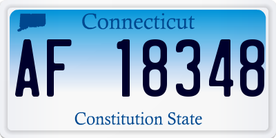 CT license plate AF18348
