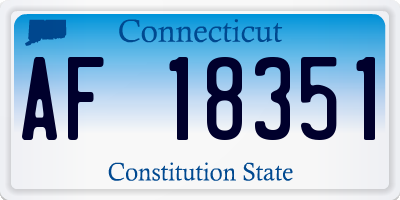 CT license plate AF18351