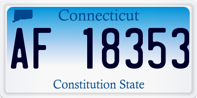 CT license plate AF18353
