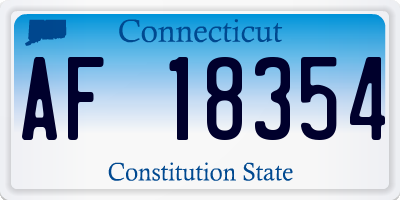 CT license plate AF18354