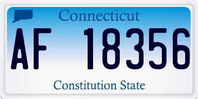 CT license plate AF18356