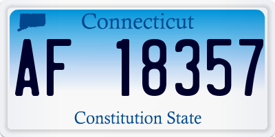 CT license plate AF18357