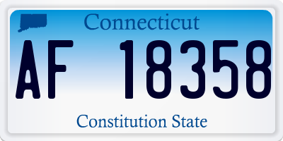 CT license plate AF18358