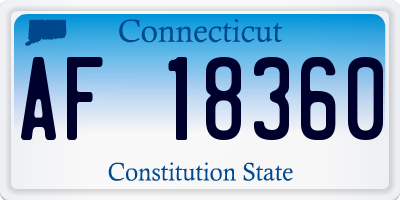 CT license plate AF18360