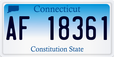 CT license plate AF18361
