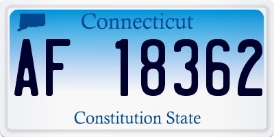 CT license plate AF18362