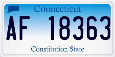 CT license plate AF18363