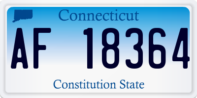 CT license plate AF18364