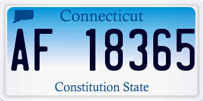 CT license plate AF18365