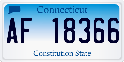 CT license plate AF18366