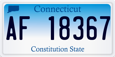 CT license plate AF18367