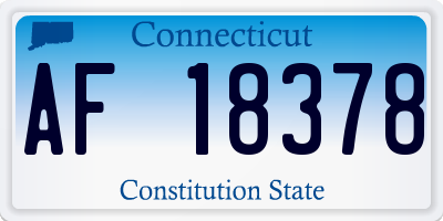 CT license plate AF18378