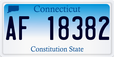 CT license plate AF18382