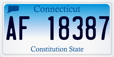 CT license plate AF18387
