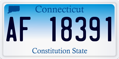 CT license plate AF18391