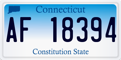 CT license plate AF18394