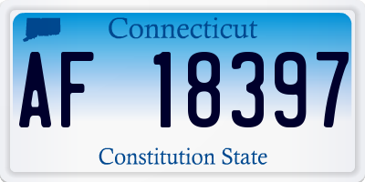 CT license plate AF18397