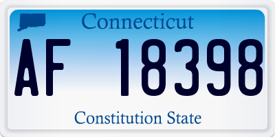 CT license plate AF18398