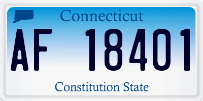 CT license plate AF18401