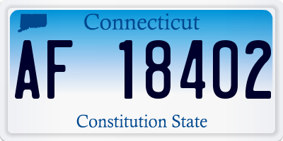 CT license plate AF18402