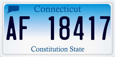 CT license plate AF18417