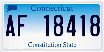 CT license plate AF18418