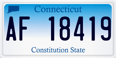 CT license plate AF18419