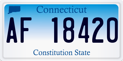 CT license plate AF18420